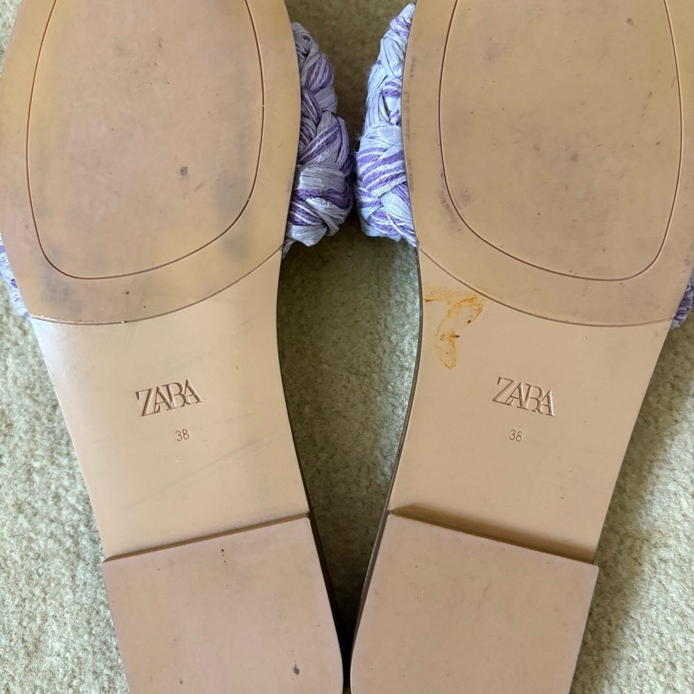ZARA Lavender Braided Slide Sandals size EU 38 - Picture 5 of 6